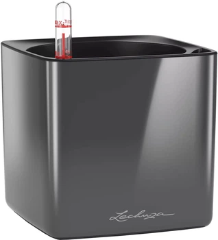 Умный вазон Lechuza Cube Glossy 14 Антрацитовый блестящий (13511)