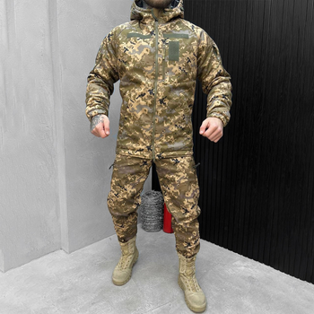 Мужской Зимний Влагозащищенный костюм куртка + брюки Softshell пиксель размер S