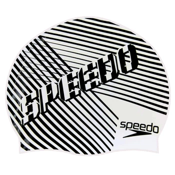 Шапочка для плавания силиконовая юниорская SPEEDO JUNIOR SLOGAN PRINT 8083863899 черный-белый
