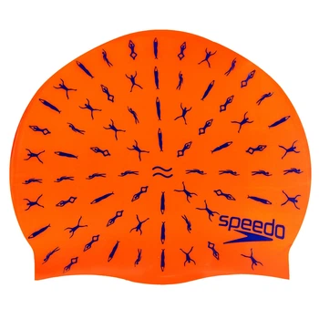 Шапочка для плавания силиконовая юниорская SPEEDO JUNIOR SLOGAN PRINT 808386B966 красный