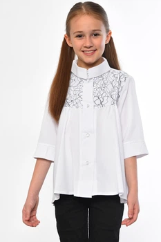 Рубашка детская для девочки белого цвета Elegant рост 128 см (32 р) (182807)