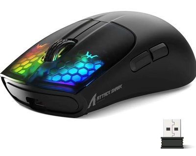 Геймерська акумуляторна бездротова (Bluetooth + 2,4G) миша Attack Shark X5, PixArt PAW3212, 4000DPI, Black (X5-3212B)