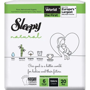 Підгузки-трусики дитячі Sleepy Natural XL 6 (15-25 кг) 20 шт.