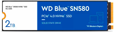 SSD диск Western Digital Blue SN580 NVMe 2TB M.2 2280 PCIe 4.0 x4 3D NAND (TLC) (WDS200T3B0E)