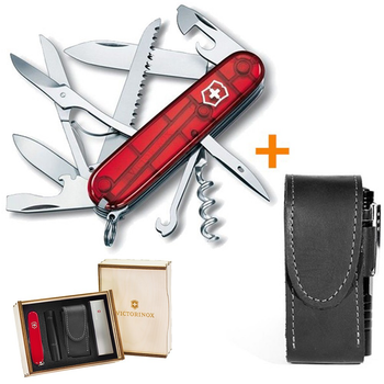 Комплект Ніж Victorinox Huntsman 1.3713.T + Чохол із ліхтариком Police