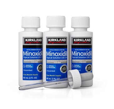 5% Minoxidil Kirkland для роста волос и бороды (3 флакона + дозатор)