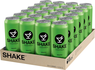 Упаковка слабоалкогольного напою SHAKE Mojito 5.0% 0.5 л х 24 шт (4820252123366_1)