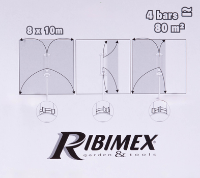 Zraszacz Ribimex turbinowy obszar zraszania 80 m² 16 dysz (3700194406998)