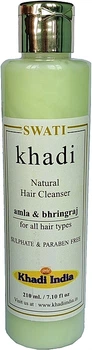 Травяной шампунь для волос "Амла и Бринградж" - Khadi Swati Natural Hair Cleanser Amla & Bhringraj 210ml (1235262-190213)