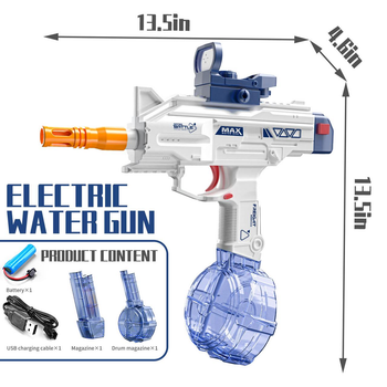 Водяний пістолет електричний акумуляторний Electric Water Gun UZI SMG синій, іграшковий водний пістолет для дітей