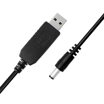 Кабель USB - DC-5.5*2.1мм 12V 1м, Black