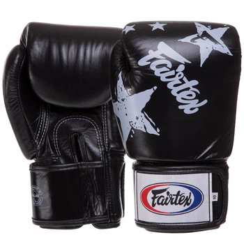 Рукавички боксерські шкіряні FAIRTEX NATION PRINT (розмір 12oz, чорний) (BGV1N_Чорний_12_унції)