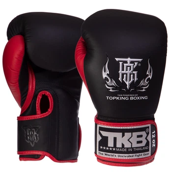 Перчатки боксерские кожаные TOP KING Reborn TKBGRB (размер 8 oz, Черный-красный)