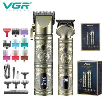 Профессиональный набор для стрижки волос VGR V-670 машинка для стрижки и триммер со сменными насадками
