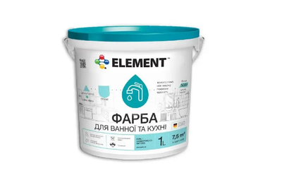 Фарба матова для кухні та ванних кімнат ELEMENT 1л