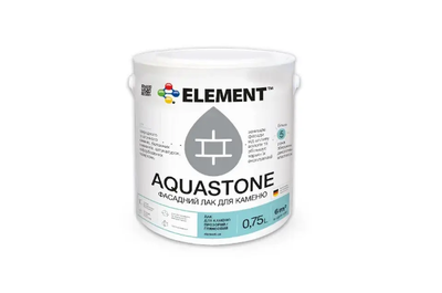 Лак для каменю мокрий ефект Фасадний ELEMENT AQUASTONE 0,75 л