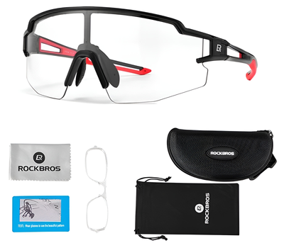 Okulary rowerowe Rockbros 10173 Black-Red (7016802868949)