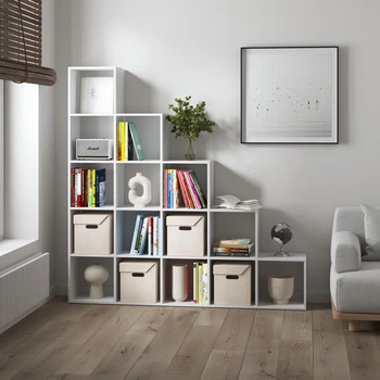 Стеллаж горка на 15 ячеек Vays М-05 178х178х29 белый