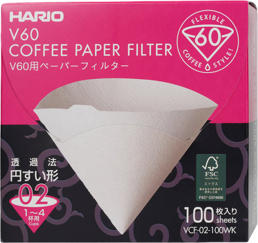 Паперові фільтри Hario V60 2 100 шт (4977642728776)