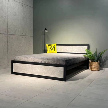 Кровать в спальню MebliRoMax Loft 180х200 Индастриал /Черный (000083199)