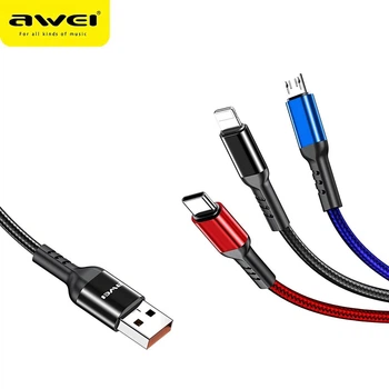 Шнур для зарядки телефону Awei CL-971 3в1 lightning, micro usb, type c (VS7006784)