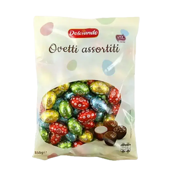 Шоколадні яйця Dolciando Ovetti з начинками асорті 850 грамів