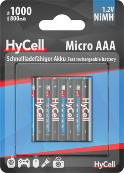 Аккумулятор Ansmann-HyCell AAA 4 X 1000 mAh NiMH 1.2V (4013674030668)