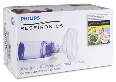 Komora inhalacyjna Philips Optichamber Diamond z maską dla dzieci 1-5 lat (8470001635648)