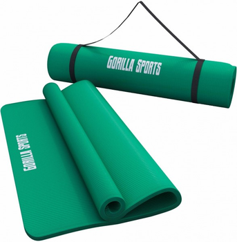 Mata do ćwiczeń, jogi, pilatesu Gorilla Sports Deluxe 190 x 60 x 1.5 cm zielona (4260200843654)