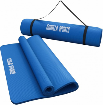 Килимок для тренувань, йоги, пілатесу Gorilla Sports Deluxe 190 х 60 х 1.5 см королівський синій (4260200847195)