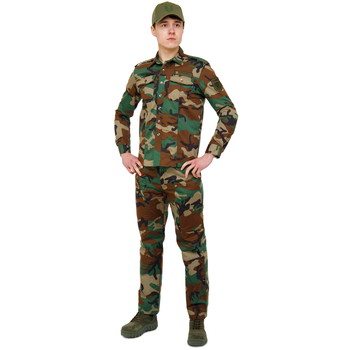 Костюм тактичний (сорочка та штани) Military Rangers (поліестер, бавовна, р-р X, Камуфляж Woodland) (ZK-SU1129_Камуфляж Woodland_XL)