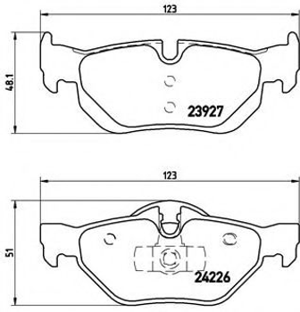 Колодки гальмівні дискові (комплект 4 шт) Brembo (P06038)