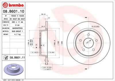 Диск гальмівний Brembo (08B60110)