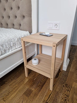 Тумба приліжкова 36х36х50 см з натурального дерева бук без покриття WoodDecor