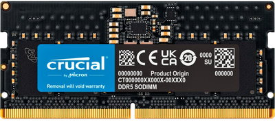 Оперативная память Crucial SODIMM DDR5-5200 8192MB PC5-41600 Black (649528953421)