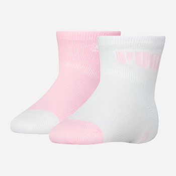 Набор детских носков хлопковых 2 пары для девочки Puma Baby Mini Cats Lifestyle Sock 93837702 15-18 р Белый/Розовый (8720245567817)