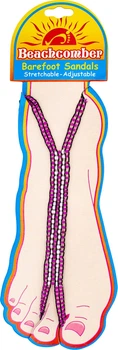 Пляжні сандалі на гумці з бісером Beachcomber Barefoot Sandals (бузково-білі)