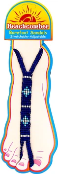 Пляжные сандалии на резинке с бисером Beachcomber Barefoot Sandals (синие с белым)