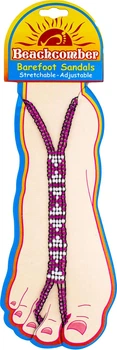 Пляжные сандалии на резинке с бисером Beachcomber Barefoot Sandals (розовый с белым)
