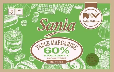 Маргарин SANIA 60% Столичний С столовий 10 кг