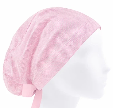 Медицинская шапочка женская HeadwearUniverse универсальная Нежно-розовая люрекс