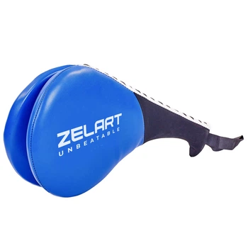 Ракетка для тхеквондо підвійна Zelart Pro (PVC, наповнювач-пінополіуретан, Синій)