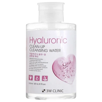 Мицеллярная очищающая увлажняющая вода 3W Clinic Hyaluronic Clean-Up Cleansing Water 500 мл (8809772620223)