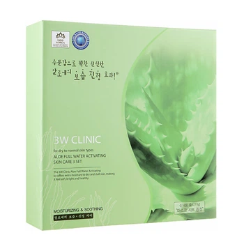 Набір косметики для обличчя 3W Clinic Aloe Full Water Activating Skin 3 Kit Set 3 шт (8809469775342)