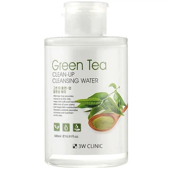 Міцелярна очищаюча вода з екстактом зеленого чаю 3W Clinic Green Tea Clean-Up Cleansing Water 500 мл (8809772620537)