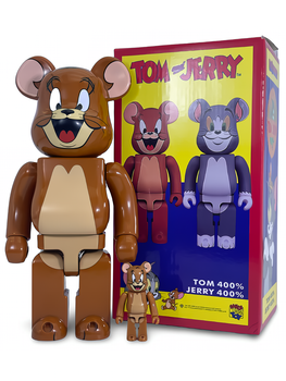 Статуетка Bearbrick x Tom and Jerry x Jerry 400% & 100% 28 см 7 см Medicom Toy Джерри Джинкс