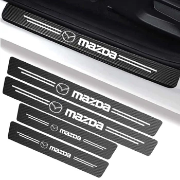 Захисна плівка накладка на пороги Mazda Чорний Карбон 4 шт