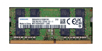 Оперативная память для ноутбука Samsung DDR4 16GB 3200MHz SO-DIMM 2Rx8 PC4-3200AA (M471A2K43EB1-CWЕ)
