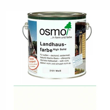 Защитное цветное масло Osmo Landhausfarbe 2101 белое непрозрачное шелковисто-матовое