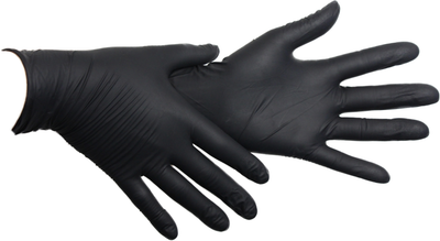 Перчатки смотровые нитриловые текстурированные, нестерильные Medicom SafeTouch Premium Black неопудренные 5 г черные 50 пар № M (1187H-C)